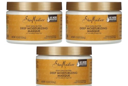 Shea Moisture Masque Deep Treatment 12oz Jar Raw Shea (3 Pack)
