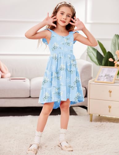 Arshiner Toddler Dress Little Girls Summer Cotton Backless High Low Hem Beach Casual Sundress with Pockets - Image 7