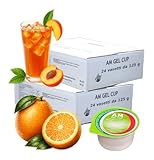 AM Gel Cup Acquagel, Acqua Gelificata, Arancia con Edulcorante 24 Vasetti da 125g + The Pesca Senza Zucchero 24 Vasetti da 125g, Totale 48