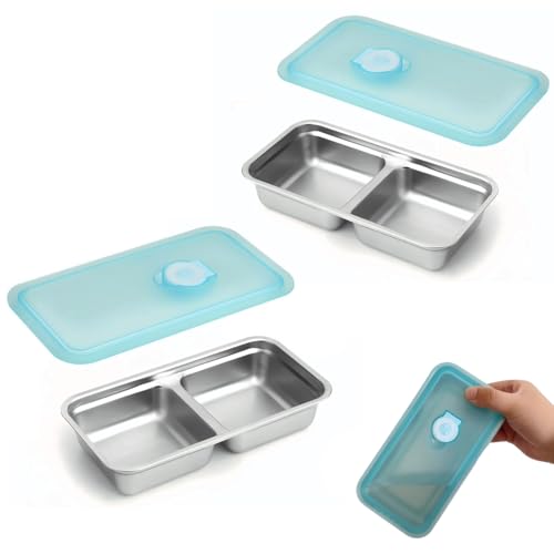 2Pcs Stainless Steel Snack Containers