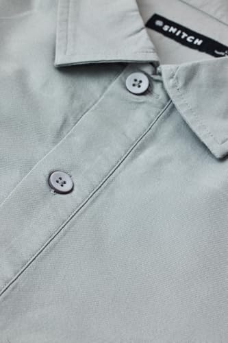 Image of SNITCH Men Casual Shirt | Slim Fit Full Sleeve Button-Down Collar Plain Design | Premium Cotton Blend & Stretchable Fabric for College & Everyday Wear