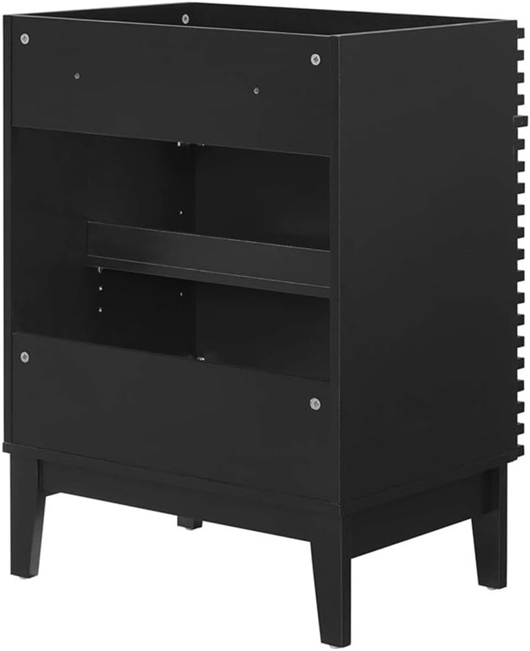 Modway Render Modern Style Wood Bathroom Vanity Cabinet in Black