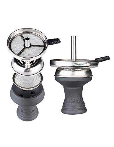 Alligator Bingo Shisha aus Edelstahl - Blue - inklusive Zubehör | LED Beleuchtung + Schlauch Set inkl. Mundstück… – Bild 5