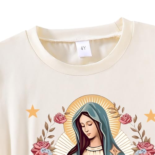 Toddler Girl Clothes - Cartoon Graphic Print Round Neck Short Sleeve - Girl Summer Clothes Tops Size（3-7T）2