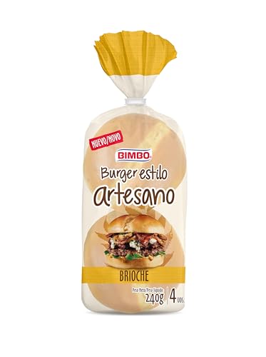 Artesano- Pan para Hamburguesa estilo Brioche 4 unidades, 240g