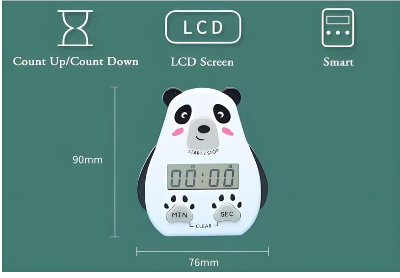 Image of Digital Kitchen Timer with On /Off Switch, Magnetic Digital Stopwatch with Big Digits & Loud Alarm - Easy-to-Read Timer for Cooking, Baking, and More (White)