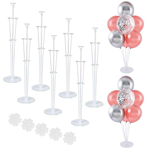 LOBUBT 7 Sets Balloon Stand Kits,Balloon Sticks Holder with Base for Table Centerpiece Graduation Birthday Baby Shower Party Decorations