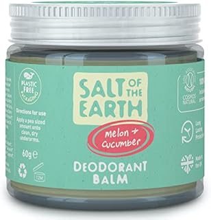 Salt Of the Earth, Natural Deodorant Balm by Vegan Long Lasting Protection Leaping Bunny, Amber & Sandalwood, 60g