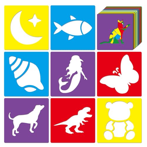 24 Piece Stencils for Kids Stencils Sidewalk Chalk
