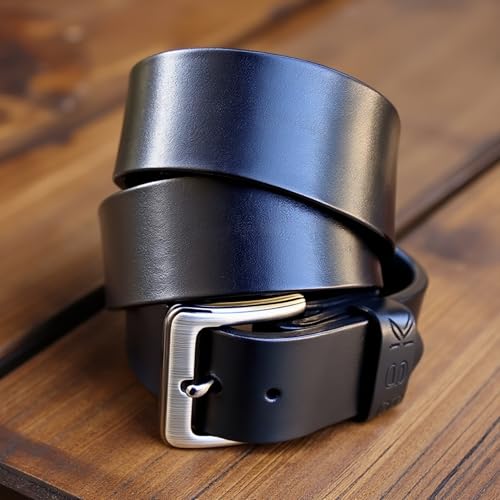 Handmade Black Leather Belt – Heavy Duty Full-Grain Leather – Extra Thick - Everyday – Rugged – Best Father’s Day Gift Ever!4