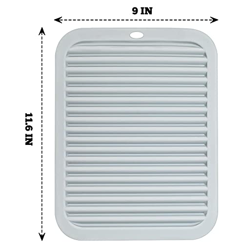 4 Pcs Silicone Trivets For Hot Pots And Pans 9"X12" Heat Resistant Trivet Mat Hot Pads For Kitchen Quartz Countertops Multipurpose Non-Slip Potholders Pot Holders Trivets For Hot Dishes-Rectangle Grey #TOP4