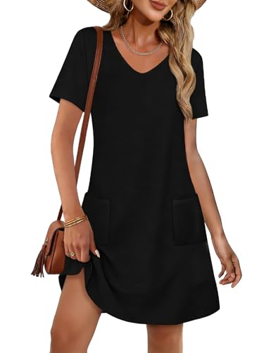 CHICGAL Summer Dresses for Women V Neck Short Sleeve...