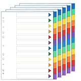 Thboxes Register für Ordner A4, 5er Set 12-Teilige Ordner Trennblätter Bunte PP Register A4 für Ringordner Hebelordner Aktenordner Büro Schule