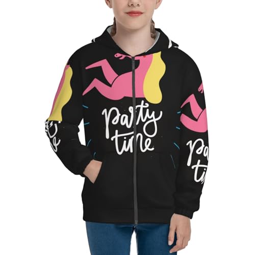 Party time Kid Hoodies Boys Zip Up Sweatshirts Girls Pullover with Pocket3
