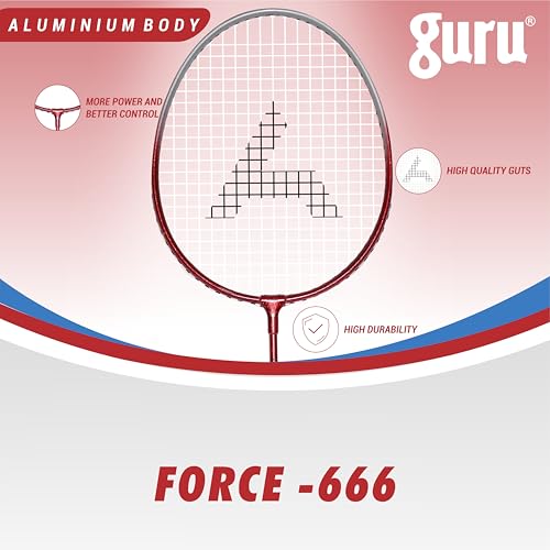 Image of GURU Force-666 Badminton Racket Pack of 1 for Men, Women Boys & Girls with Cover