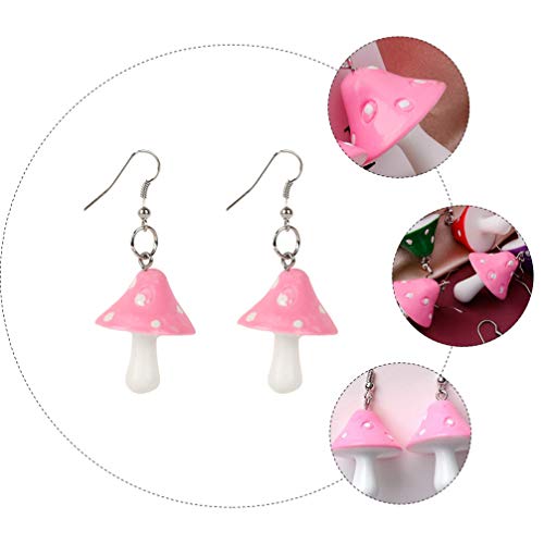 Boucles d'oreilles champignon coloré en nacre pour femmes