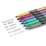 Sargent Art 22-1506 Liquid Metals Medium-Point Metallic Markers, 6 Count