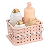iDesign Small Shower Caddy with Handle, Portable Shower Organizer for Dorm or Bathroom, Pink
