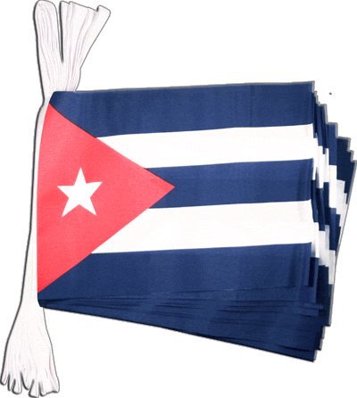 Drapeau Cuba en guirlande festive de 5,9m pour décoration soirée salsa et buffet
