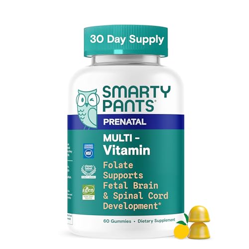 SmartyPants Prenatal Vitamins for Women, Multivitamin Gummies: Pre and Postnatal Vitamins, Biotin, Methylfolate, Vitamin D3, C, Vitamin B12, B6, A, K & Zinc, Inositol, 60 Count (30 Day Supply)