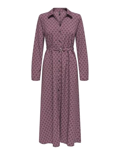 Robe longue ONLY Onlnova Life en viscose bordeaux taille S pour femmes