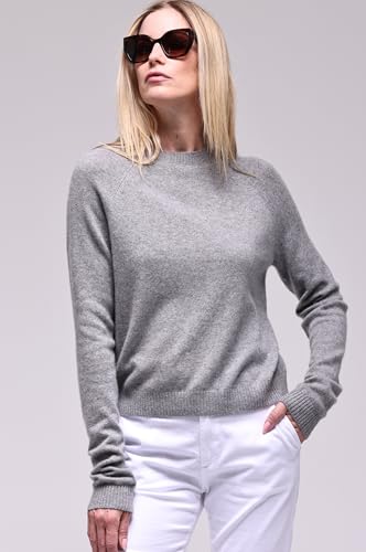 Image of Minnie Rose Womens Long Sleeve Shrunken Crew Cashmere Sweater
