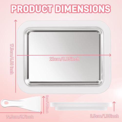 Image of Rolled Ice Cream Maker, At Home Rolled Ice Cream Kit with Instant Freeze Tray & 2 Scrapers, DIY Ice Cream Maker for Yogurt, Sorbet, Fun Family Activity (White)
