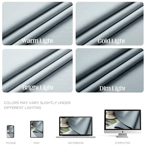 Image of Cortina 80-90% Blackout Solid Window Curtains 6 Feet Set of 2 - Thermal Insulated | Curtain for Living Room | Drapes for Bedroom | (6 Feet, Denim Blue)