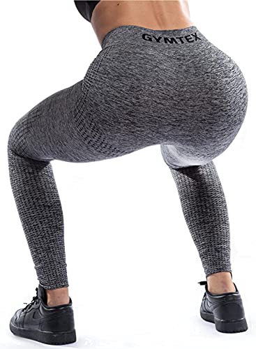 GYMTEX Sport Leggings Damen Seamless I Deutsche Marke I Nahtlos, Blickdicht und High Waist für Yoga und Fitness I Sportleggins Damen in Schwarz, Grau, Rosa...