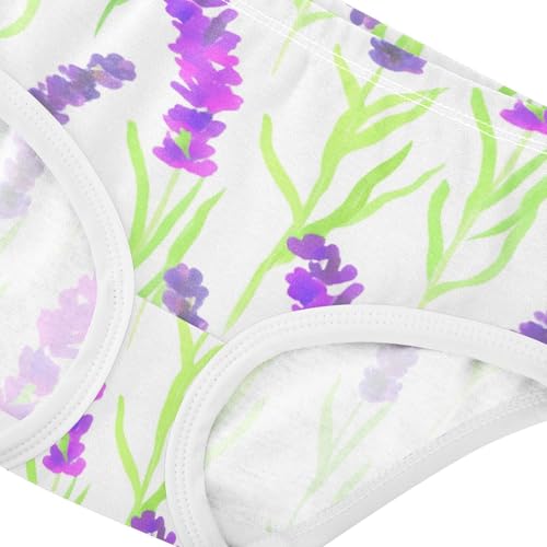 Cotton Toddler Underwear Custom Painted Lavender Green Leaves Cute Panties Girl Bright Underpants Briefs 2t4