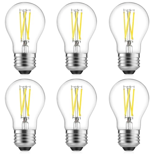 Gozelux A15 LED Bulbs, Vintage Edison Bulbs, Dimmable, Clear Glass, E2