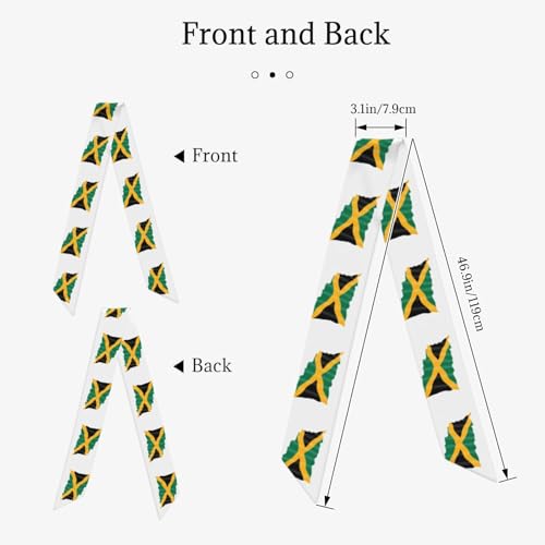 Flag of Jamaica Women'S Luxury Satin Silk Scarf for Hair Neck Purse - Soft Lightweight Sun Protection Bandana Accessory with Glossy Finish for Summer Handbag Decoration4