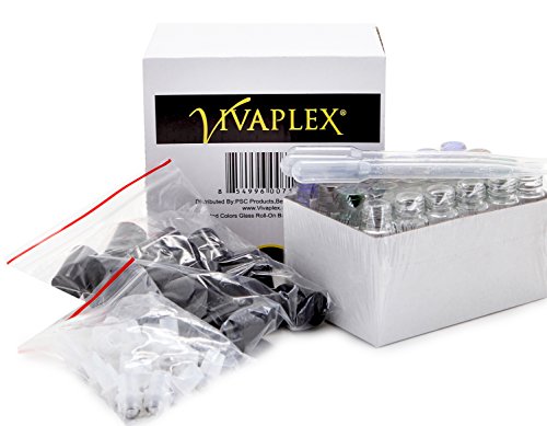 Vivaplex, 24, Assorted Colors, 10 ml Glass Roll-on Bottles with Stainless Steel Roller Balls. 3-3 ml Droppers included - Thumbnail 4