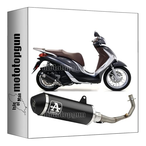 Tubo de escape completo Arrow Urban para moto Piaggio Medley 150 de aluminio negro