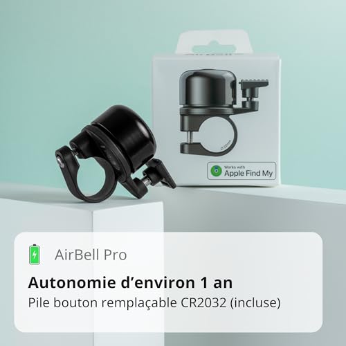 Sonnette vélo tracker compatible Apple Localiser - AirBell Pro noire - 3