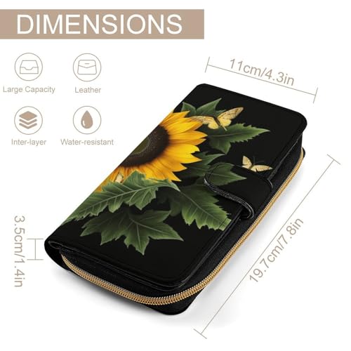 Weed with Sunflower Wallet Multifunctional Wallets for Men Compact Wallet Purse Passport Bag2