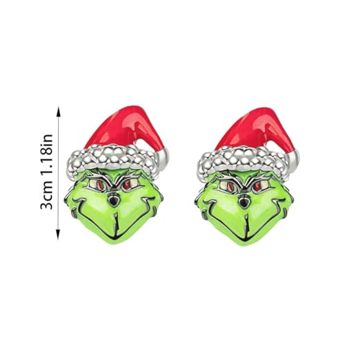 Christmas Earrings Cute Santa Green Monster Frog Stud Earrings Cartoon Animal Jewelry Women Girls Holiday Gifts2