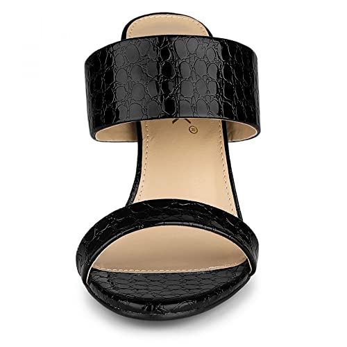 Allegra K Women's Open Toe Stiletto Heel Slide Sandals3