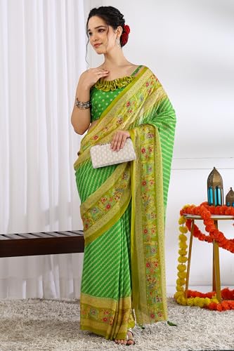 Image of MIRCHI FASHION Saree for Woman | Chiffon Floral Printed Breathable Occasional Sari with Blouse