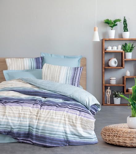 Parure de lit double haut de gamme en pur coton Ranforce doux et élégant - 2