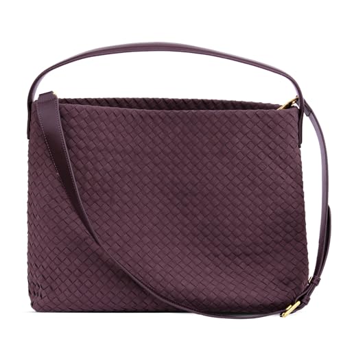 Image of Suede Hobo Bag for Women Hand-Woven Bag Made of Suede Fabric Casual Tote Bag