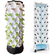Hydroponic Tower,Garden Hydroponic Growing System Vertical Tower,Hydroponics Growing System for Indoor Herbs and Vegetables,Aeroponic Tower with Hydrating Pump,Seeding Bed & Net Pots,Black-48Pots