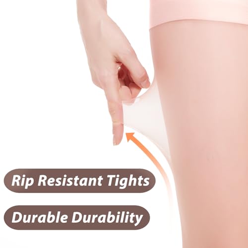 Image of Citystl 3 Pairs Black Sheer Tights for Women - 20D Not Rip Control Top Pantyhose with Reinforced Toes - Resist Tears
