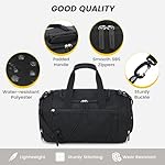 Vorspack Gym Bag for Men - 18 Inches Small Duffle Bag for Travel Lightweight Duffel Bag with Shoe Compartment Personal Item Travel Bag Weekender Bag for Travel Sports Gym - Black - Image 5
