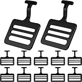 Dunzy 12 Pieces Shoulder Pad T Hook Football Pad T Hook (1.5 Inch,Black)