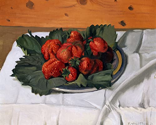 Poster sur toile Felix Vallotton Nature morte avec fraises sans cadre de 58x90 cm