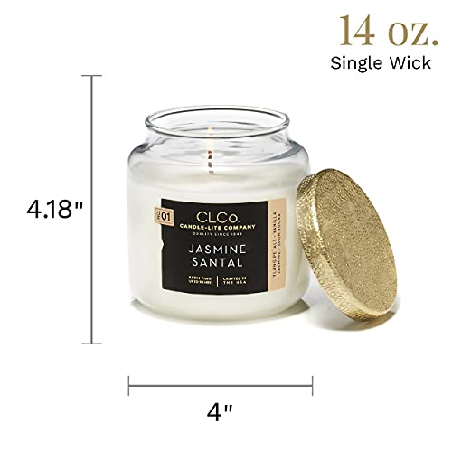Clco By Candle-Lite Jasmine Santal Single-Wick Scented Candle, 14 Oz Jar, Off White, 14 Ounce #TOP4