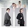 SPAHER Small Mens Leather Bag Handbag Shoulder Bag Business Messenger Bag Cross Body Casual Sling Organiser Travel bag with Adjustable Detachable Shoulder Strap Black #2
