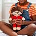 NUOBESTY 2Pcs Mini Doll Glasses for 15-20cm Plush Figures, Round Plastic Eyeglasses Costume Accessories, Tiny Sunglasses Props for Dressing 6-8 Inch Dolls, Black & Clear