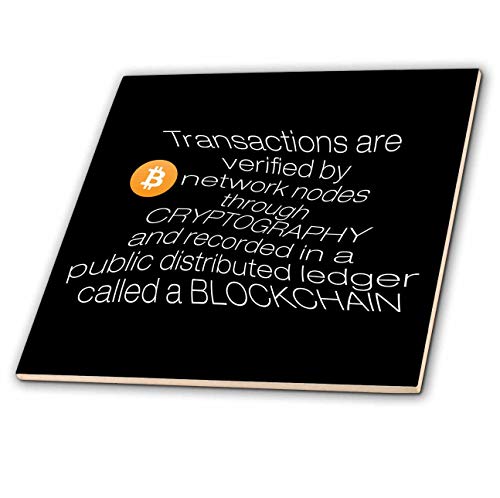 3dRose BTC Transactions Network Nodes Cryptography Public Ledger Blockchain 6 Inch Ceramic Tile